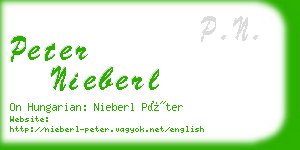 peter nieberl business card